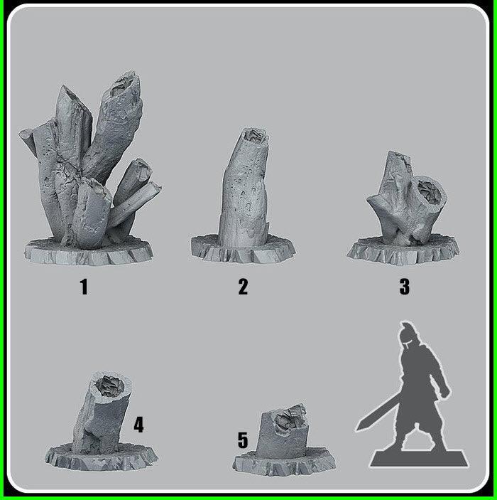 3D Printed Fantastic Plants and Rocks Dead Trunks 28mm - 32mm D&D Wargaming - 3D Printing Boss