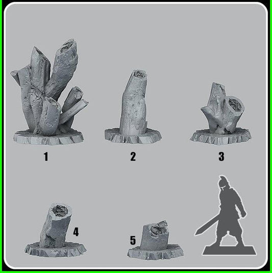 3D Printed Fantastic Plants and Rocks Dead Trunks 28mm - 32mm D&D Wargaming - 3D Printing Boss