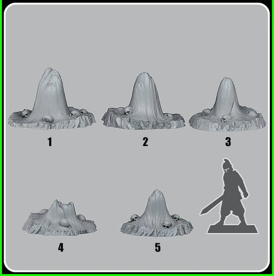 3D Printed Fantastic Plants and Rocks Deadly Lava Stones 28mm - 32mm D&D Wargaming - 3D Printing Boss