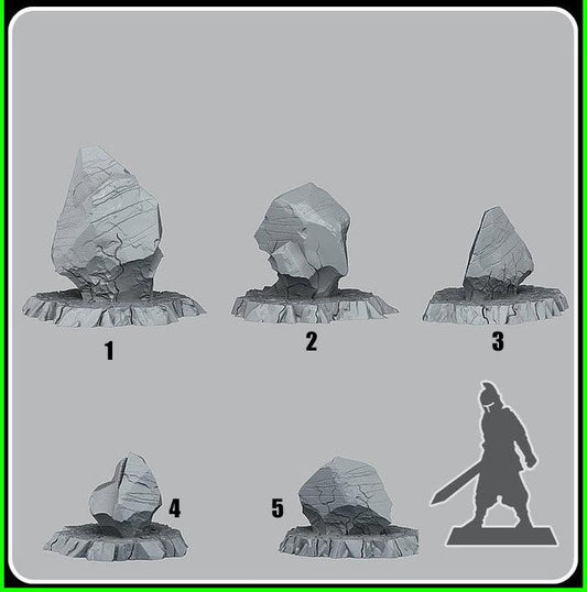 3D Printed Fantastic Plants and Rocks Demonic Basalt 28mm - 32mm D&D Wargaming - 3D Printing Boss