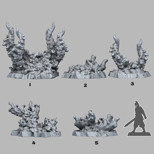 3D Printed Fantastic Plants and Rocks Devil Aberration Stones 28mm - 32mm D&D Wargaming - 3D Printing Boss
