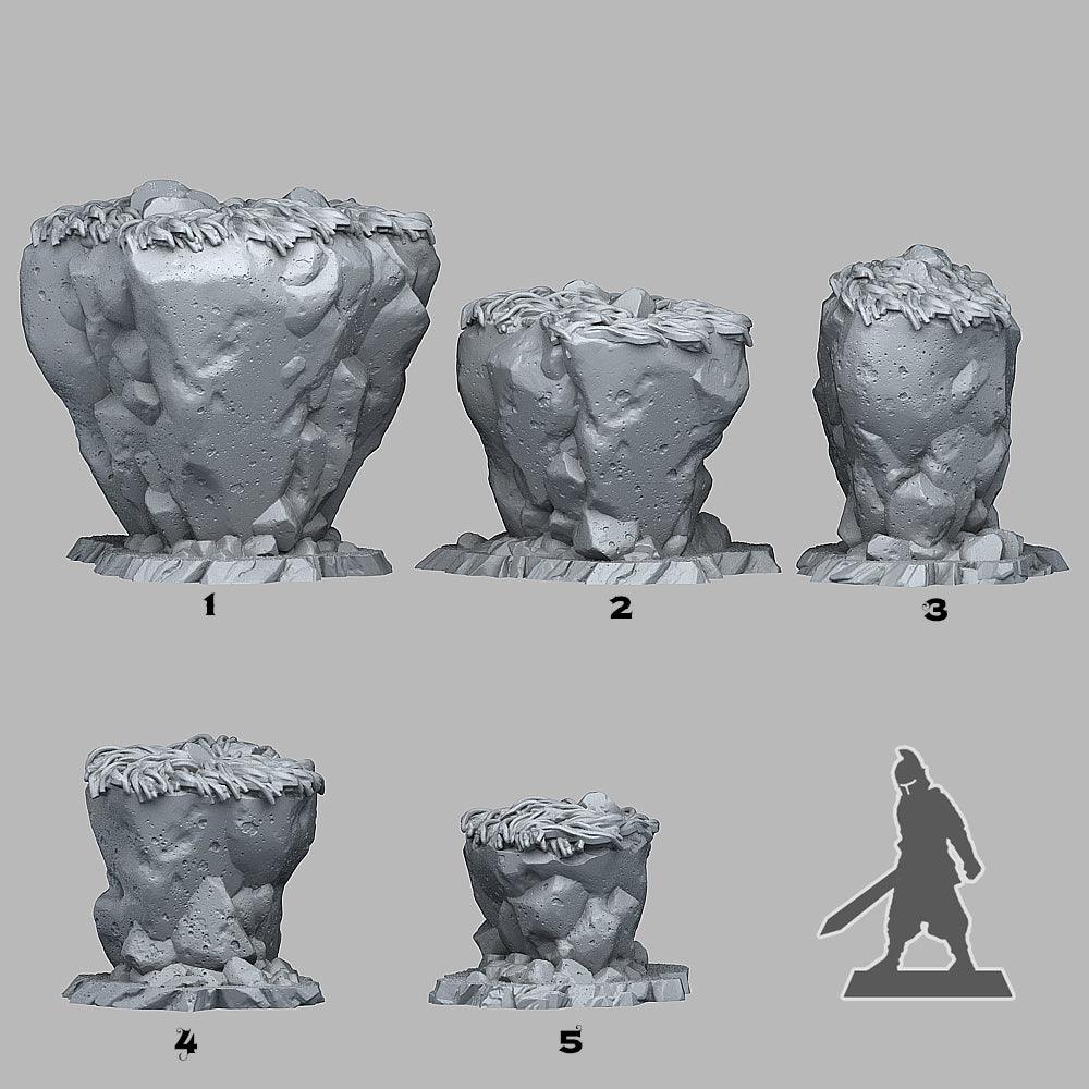 3D Printed Fantastic Plants and Rocks Fantasy Lost Rocks 28mm - 32mm D&D Wargaming - 3D Printing Boss