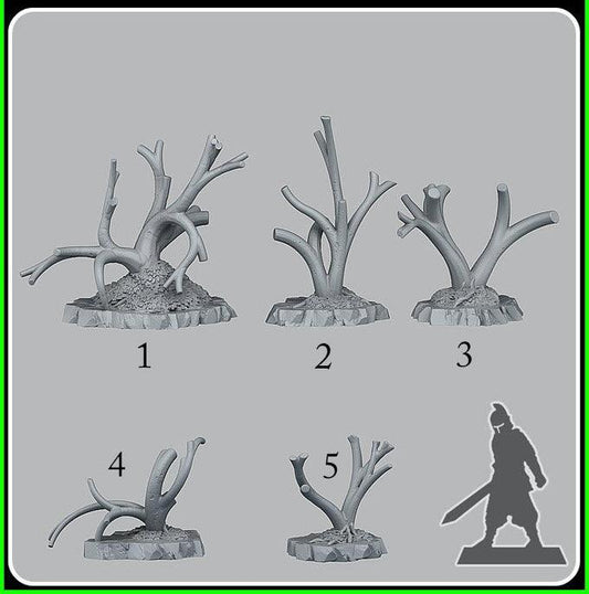 3D Printed Fantastic Plants and Rocks Fantasy Trees 28mm - 32mm D&D Wargaming - 3D Printing Boss