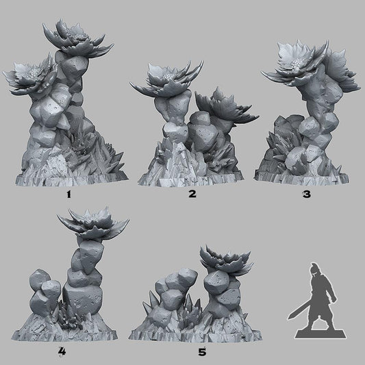 3D Printed Fantastic Plants and Rocks Frozen Flowers 28mm - 32mm D&D Wargaming - 3D Printing Boss