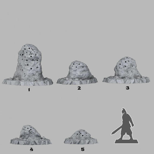3D Printed Fantastic Plants and Rocks Giant Anthills 28mm - 32mm D&D Wargaming - 3D Printing Boss