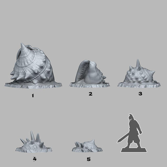 3D Printed Fantastic Plants and Rocks Giant HERMIT'S CRAB SHELL 28mm - 32mm D&D Wargaming - 3D Printing Boss