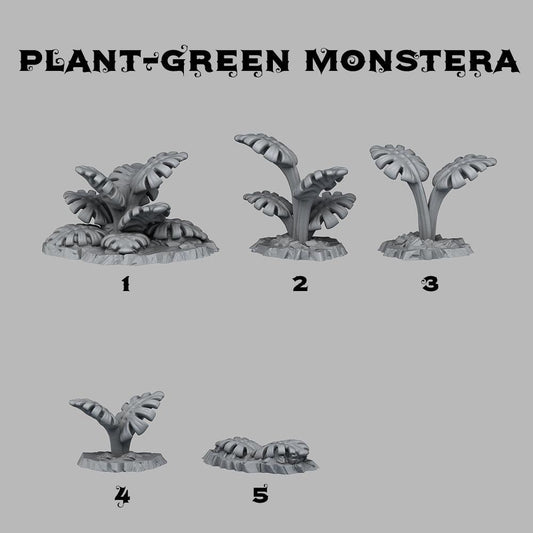 3D Printed Fantastic Plants and Rocks Green Monstera 28mm - 32mm D&D Wargaming - 3D Printing Boss