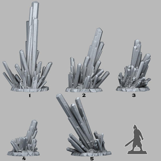 3D Printed Fantastic Plants and Rocks Lethal Green Krystals 28mm - 32mm D&D Wargaming - 3D Printing Boss