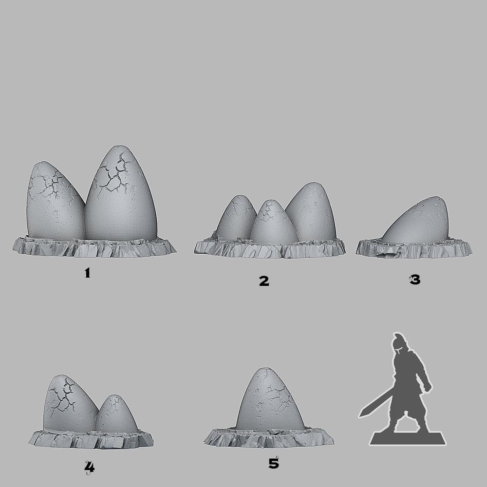 3D Printed Fantastic Plants and Rocks MAGICAL EGGS 28mm - 32mm D&D Wargaming - 3D Printing Boss