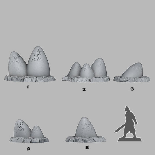 3D Printed Fantastic Plants and Rocks MAGICAL EGGS 28mm - 32mm D&D Wargaming - 3D Printing Boss