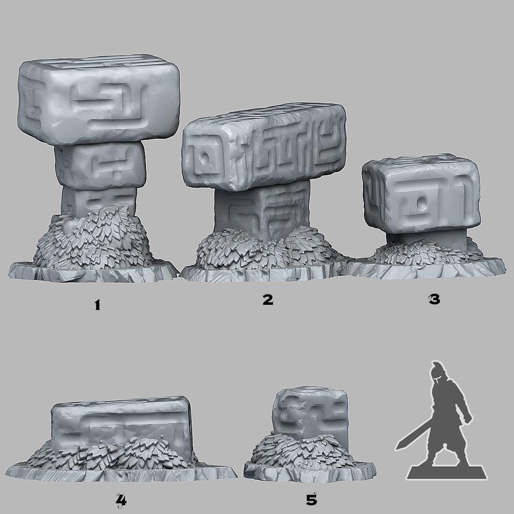 3D Printed Fantastic Plants and Rocks MYSTERIOUS ALIEN STONES 28mm - 32mm D&D Wargaming - 3D Printing Boss