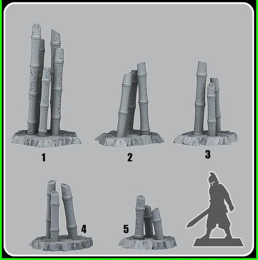 3D Printed Fantastic Plants and Rocks Magic Bamboo Groves 28mm - 32mm D&D Wargaming - 3D Printing Boss