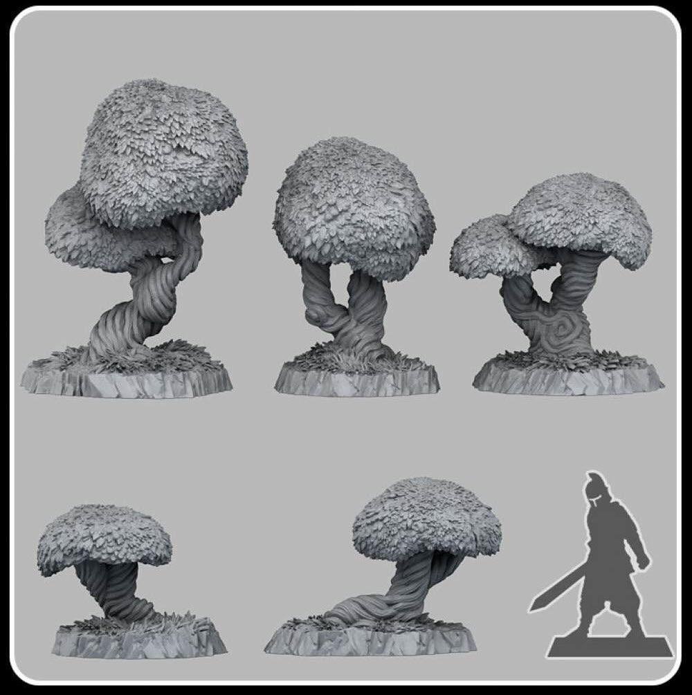 3D Printed Fantastic Plants and Rocks Majestic Enchanted Trees 28mm - 32mm D&D Wargaming - 3D Printing Boss