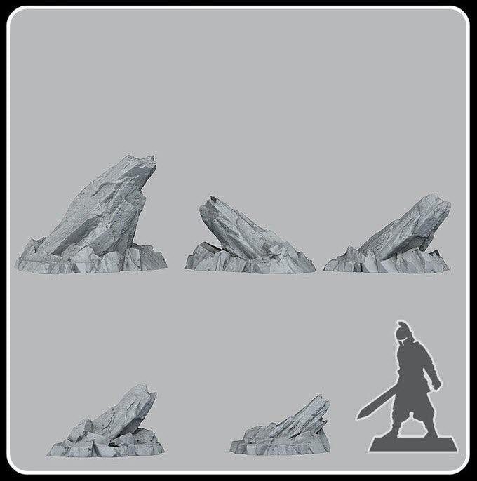 3D Printed Fantastic Plants and Rocks Martian Cliffs 28mm - 32mm D&D Wargaming - 3D Printing Boss