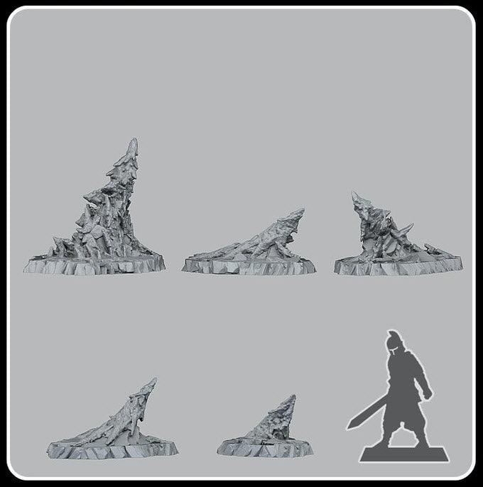 3D Printed Fantastic Plants and Rocks Nekron's Stalagmites 28mm - 32mm D&D Wargaming - 3D Printing Boss
