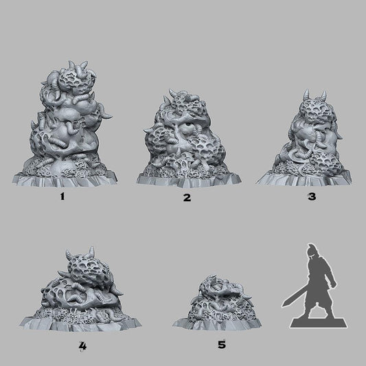 3D Printed Fantastic Plants and Rocks Plague Rocks 28mm - 32mm D&D Wargaming - 3D Printing Boss