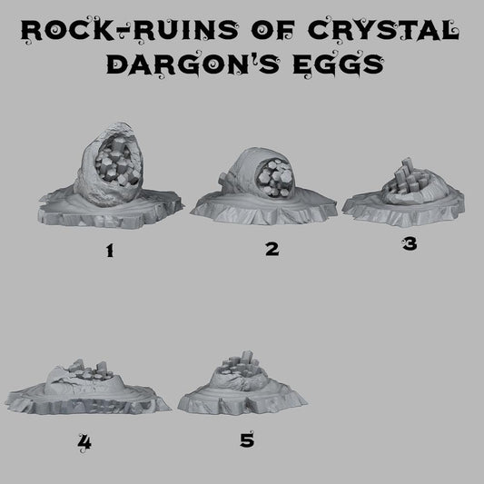 3D Printed Fantastic Plants and Rocks Ruins Of Crystal Dragon's Eggs 28mm - 32mm D&D Wargaming - 3D Printing Boss