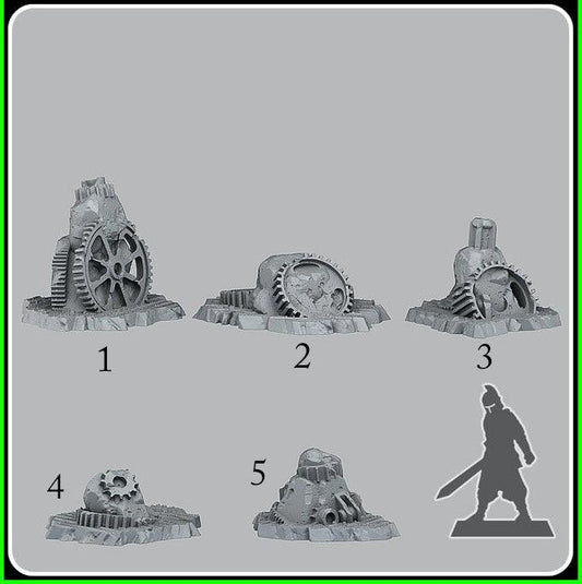 3D Printed Fantastic Plants and Rocks Steampunk Stones 28mm - 32mm D&D Wargaming - 3D Printing Boss