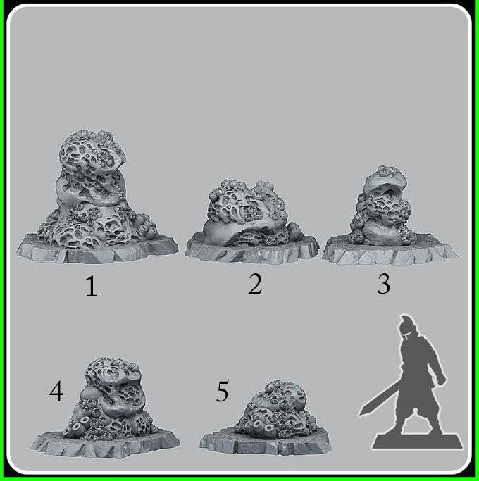 3D Printed Fantastic Plants and Rocks Underwater Sponge Rocks 28mm - 32mm D&D Wargaming - 3D Printing Boss