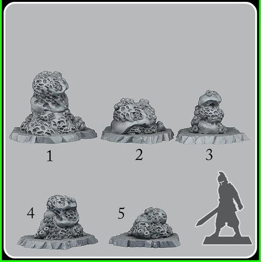 3D Printed Fantastic Plants and Rocks Underwater Sponge Rocks 28mm - 32mm D&D Wargaming - 3D Printing Boss