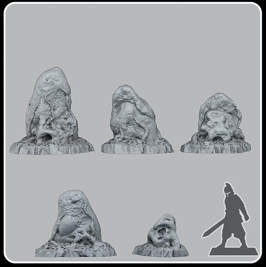 3D Printed Fantastic Plants and Rocks War of the Worlds Stones 28mm - 32mm D&D Wargaming - 3D Printing Boss
