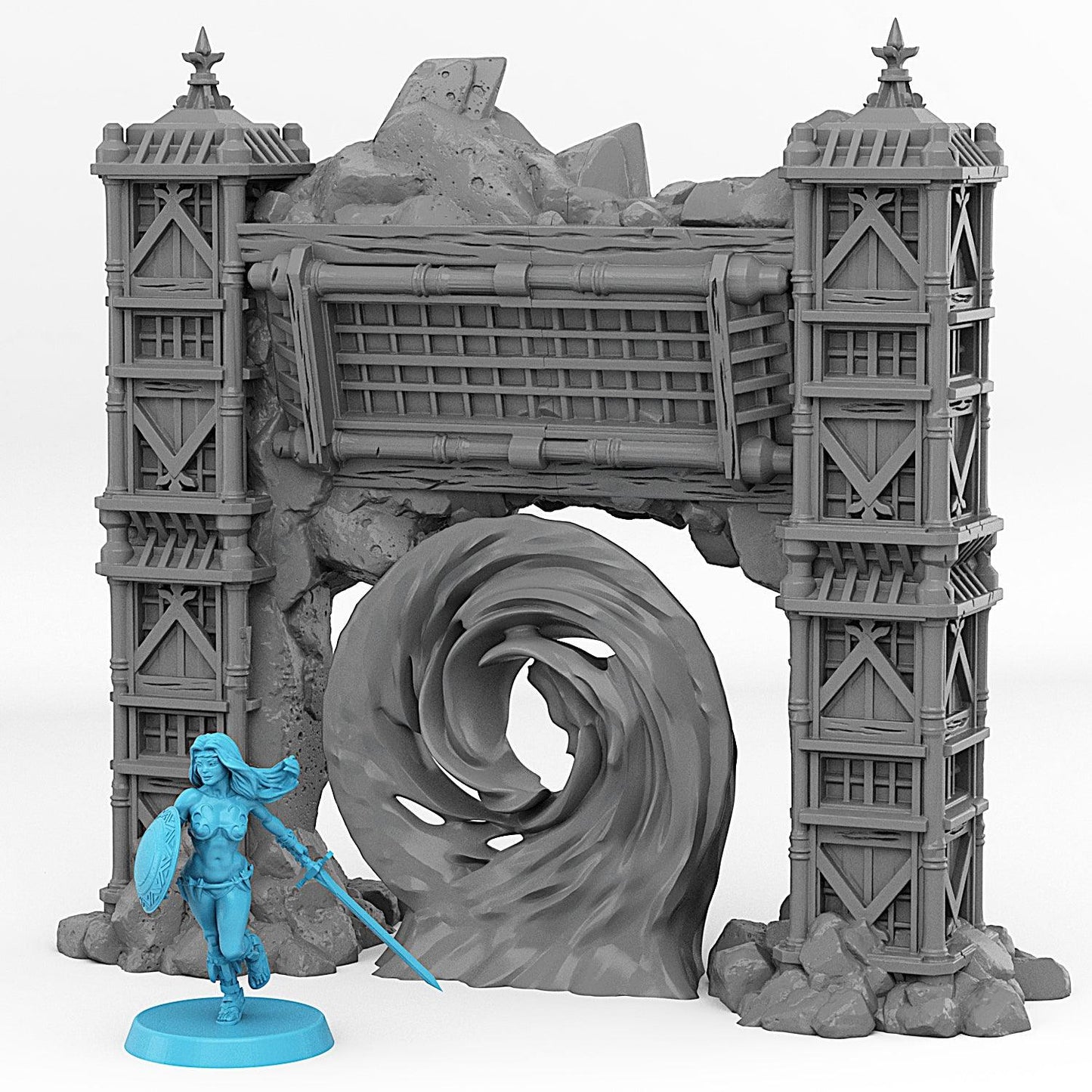 3D Printed Fantastic Portals and Effects Ancient Asian Temple Portal 28mm - 32mm D&D Wargaming - 3D Printing Boss