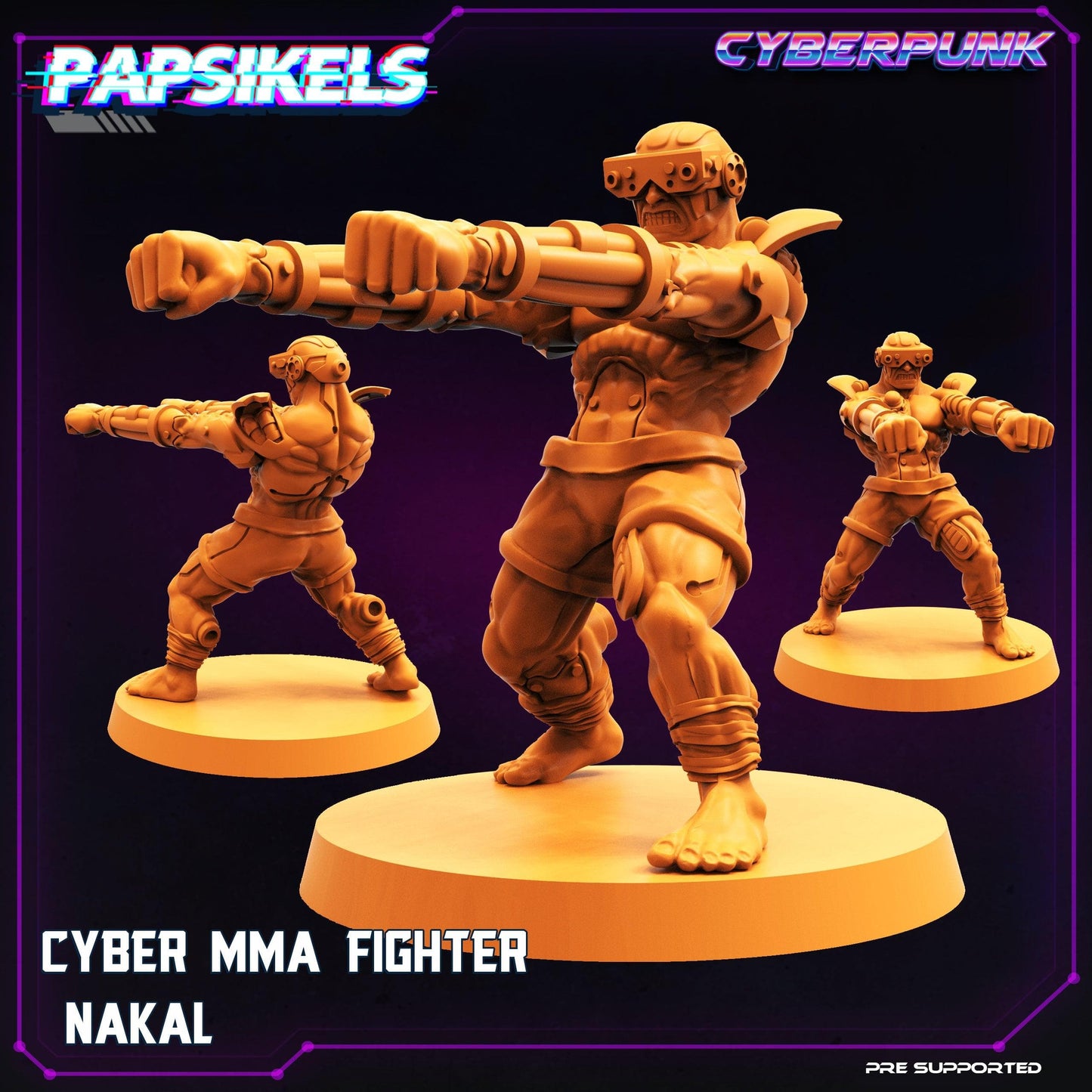 3D Printed Papsikels Cyberpunk Sci-Fi Cyber Mma Fighter Nakal - 28mm 32mm - 3D Printing Boss