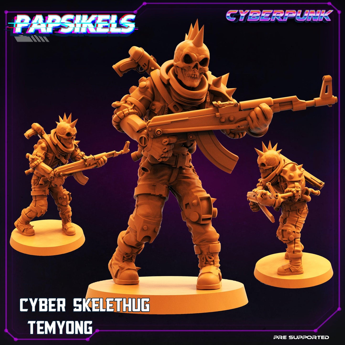 3D Printed Papsikels Cyberpunk Sci-Fi Cyber Skelethug Set - 28mm 32mm - 3D Printing Boss