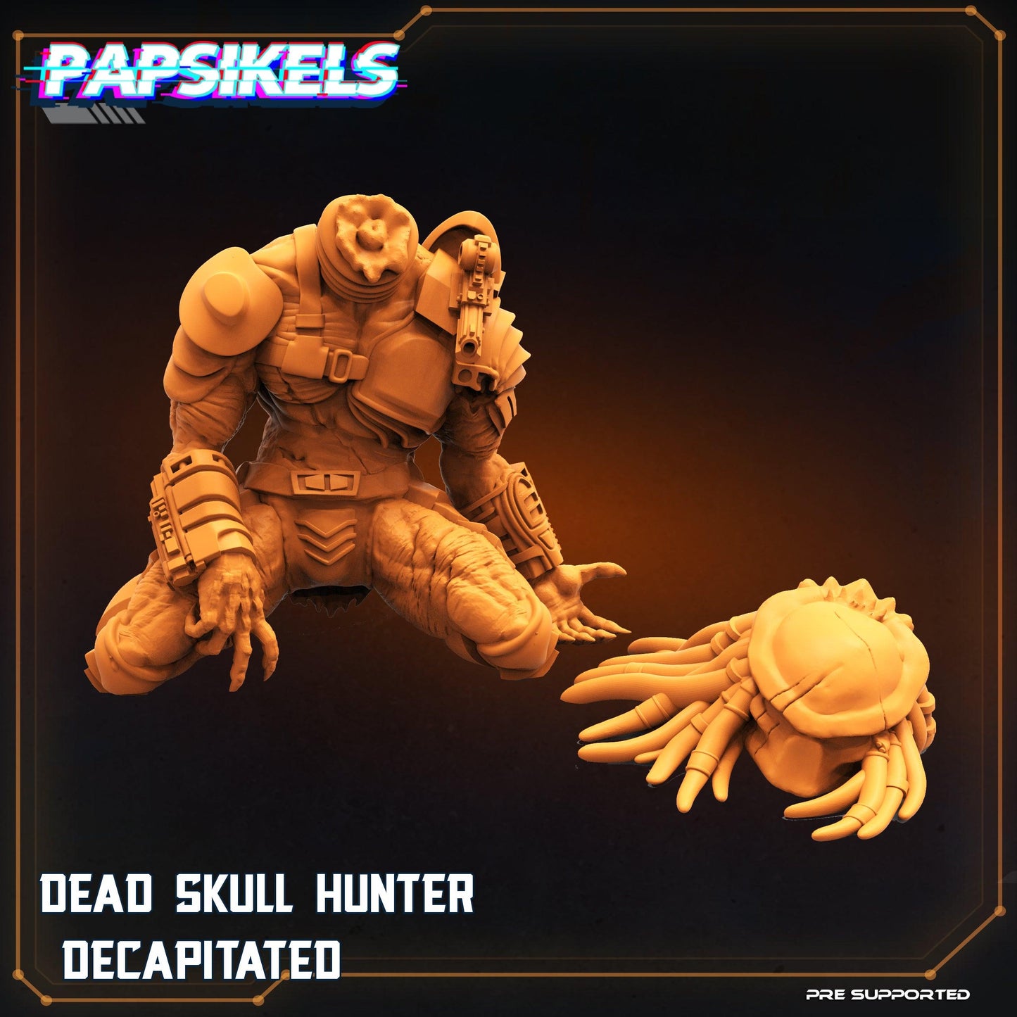 3D Printed Papsikels Cyberpunk Sci-Fi Dead Skull Hunter Headless - 28mm 32mm - 3D Printing Boss