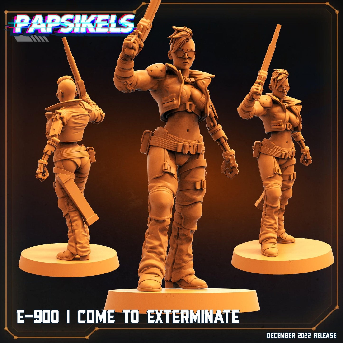 3D Printed Papsikels Cyberpunk Sci-Fi E-900 Set - 28mm 32mm - 3D Printing Boss