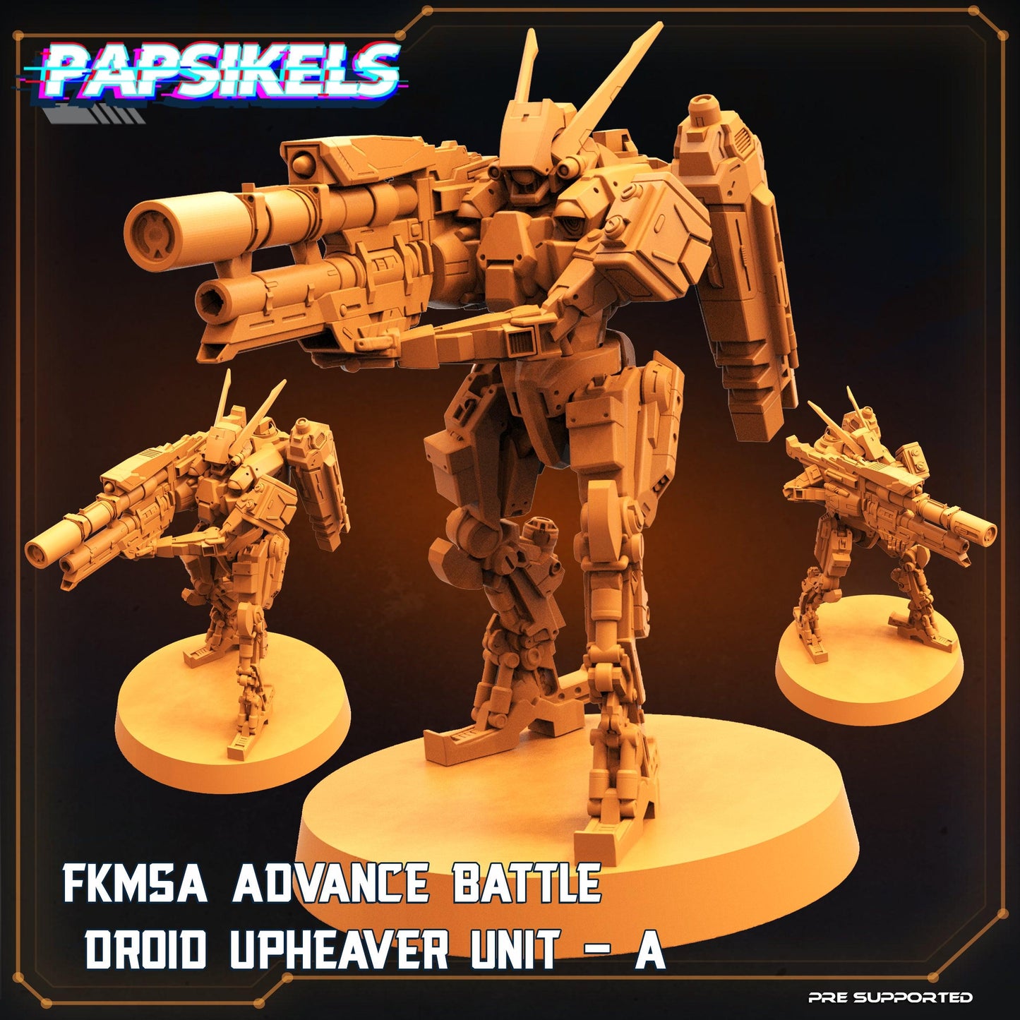 3D Printed Papsikels Cyberpunk Sci-Fi Fkmsa Advance Battle Droid Upheaver Unit A - 28mm 32mm - 3D Printing Boss