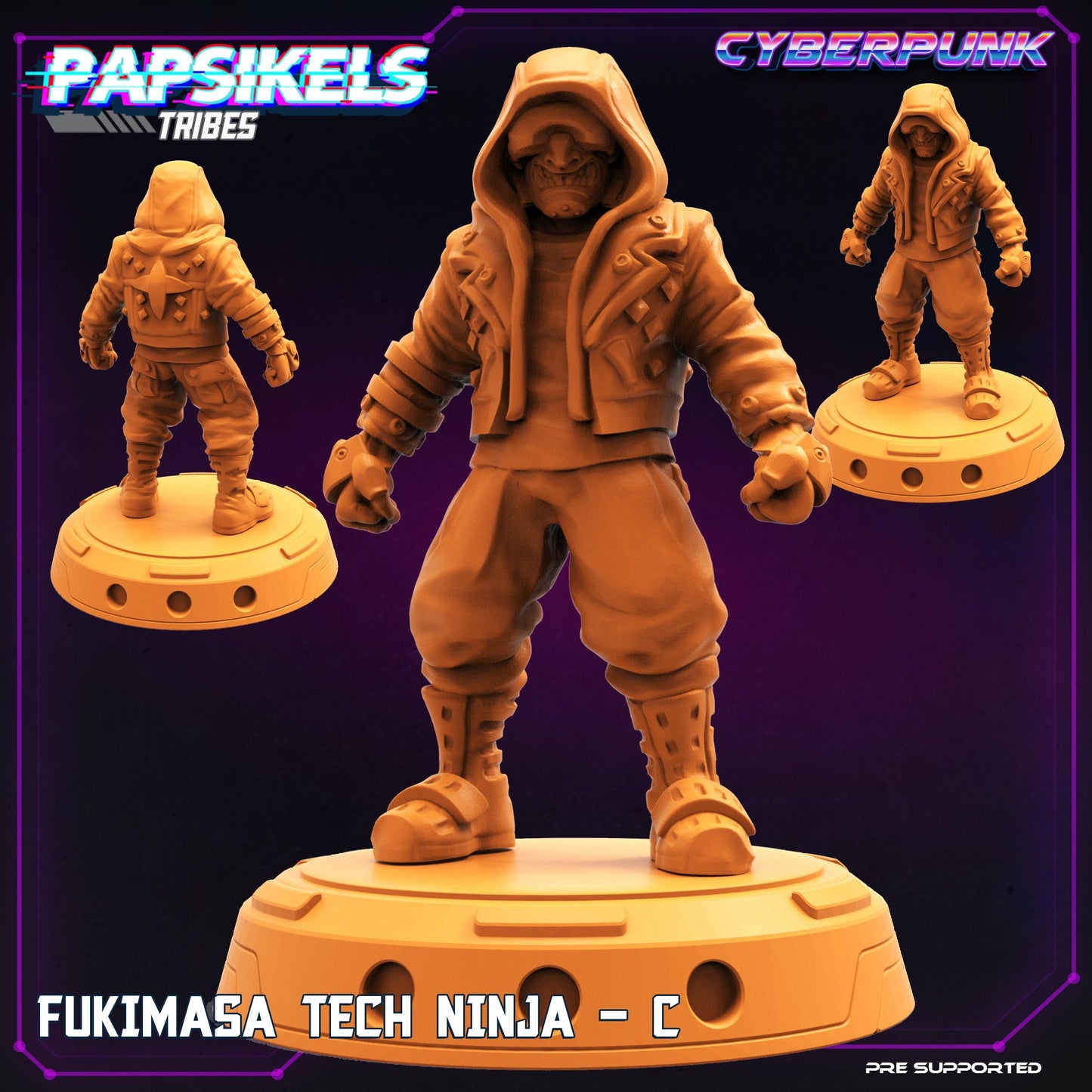 3D Printed Papsikels Cyberpunk Sci-Fi Fukimasa Tech Ninja Set - 28mm 32mm - 3D Printing Boss
