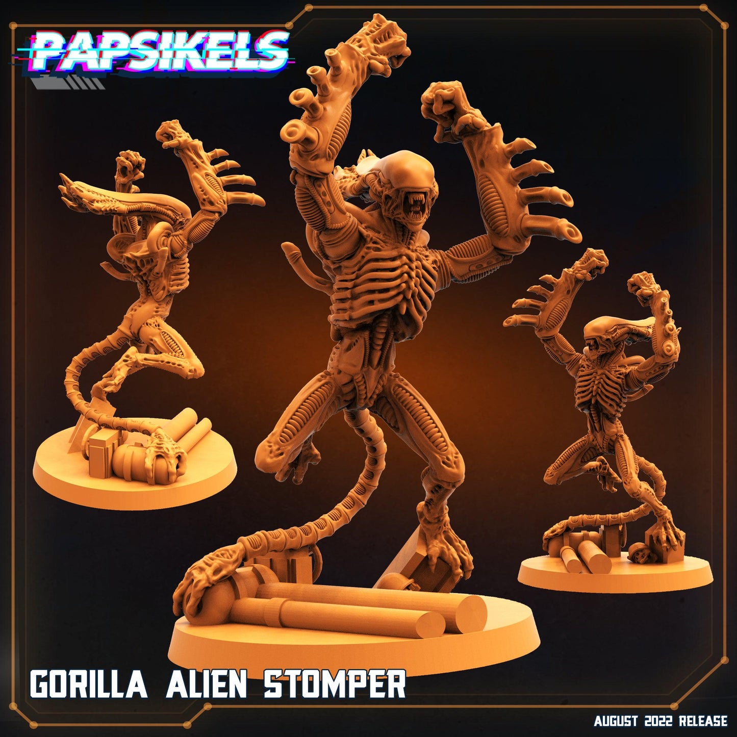 3D Printed Papsikels Cyberpunk Sci-Fi Gorilla Alien Set - 28mm 32mm - 3D Printing Boss