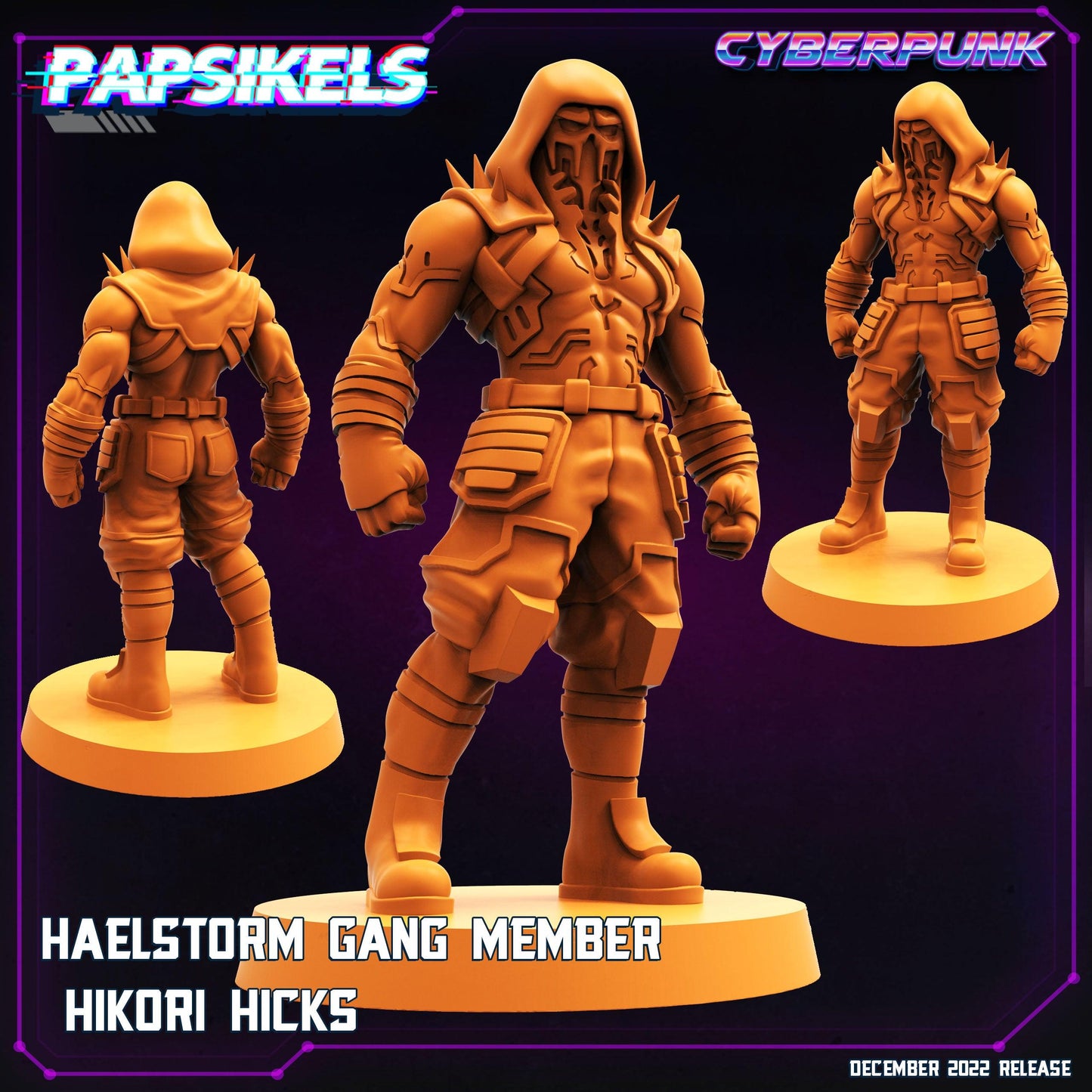 3D Printed Papsikels Cyberpunk Sci-Fi Haelstorm Gang Member Hikori Hicks - 28mm 32mm - 3D Printing Boss