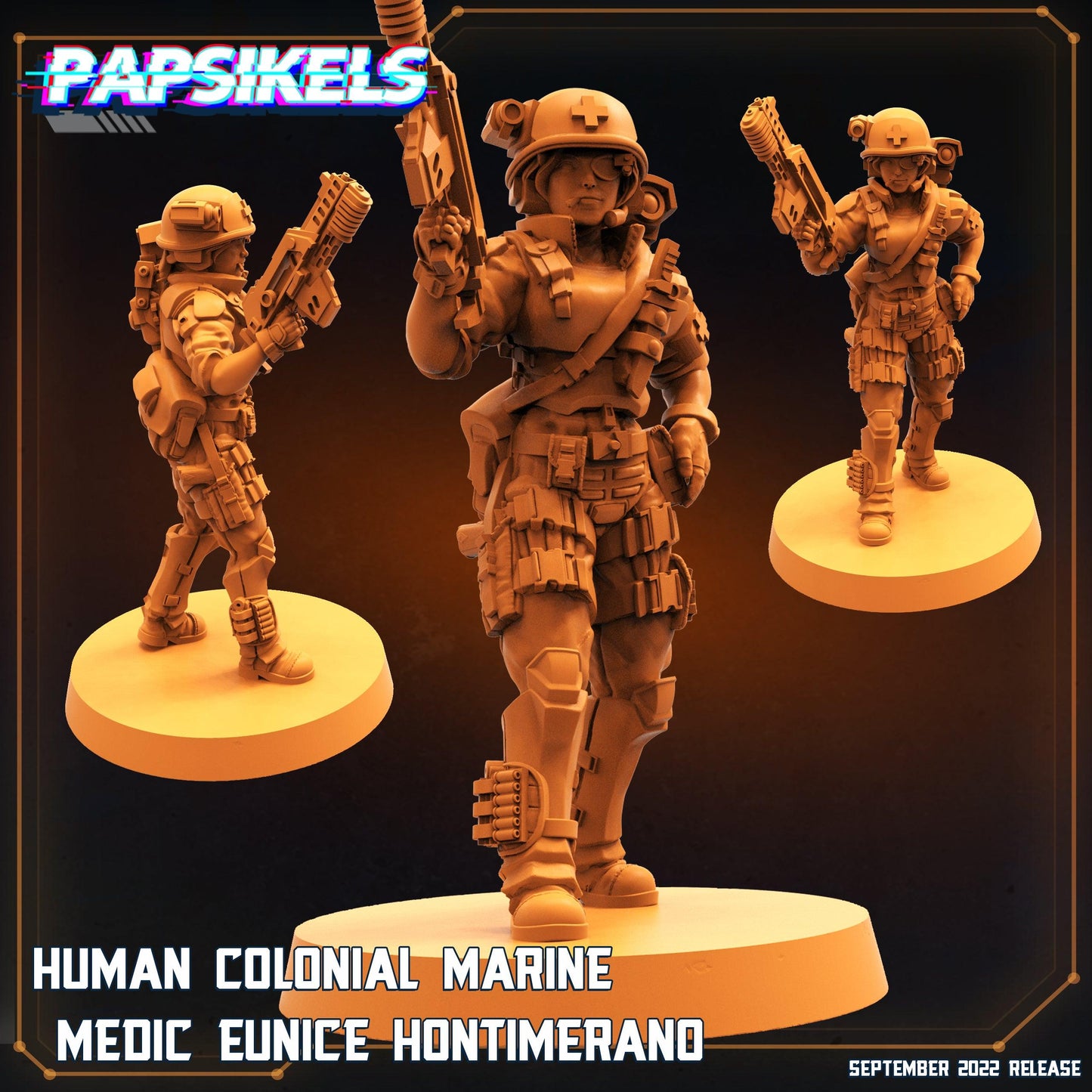 3D Printed Papsikels Cyberpunk Sci-Fi Human Colonial Marine Medic Eunice Hontimerano - 28mm 32mm - 3D Printing Boss