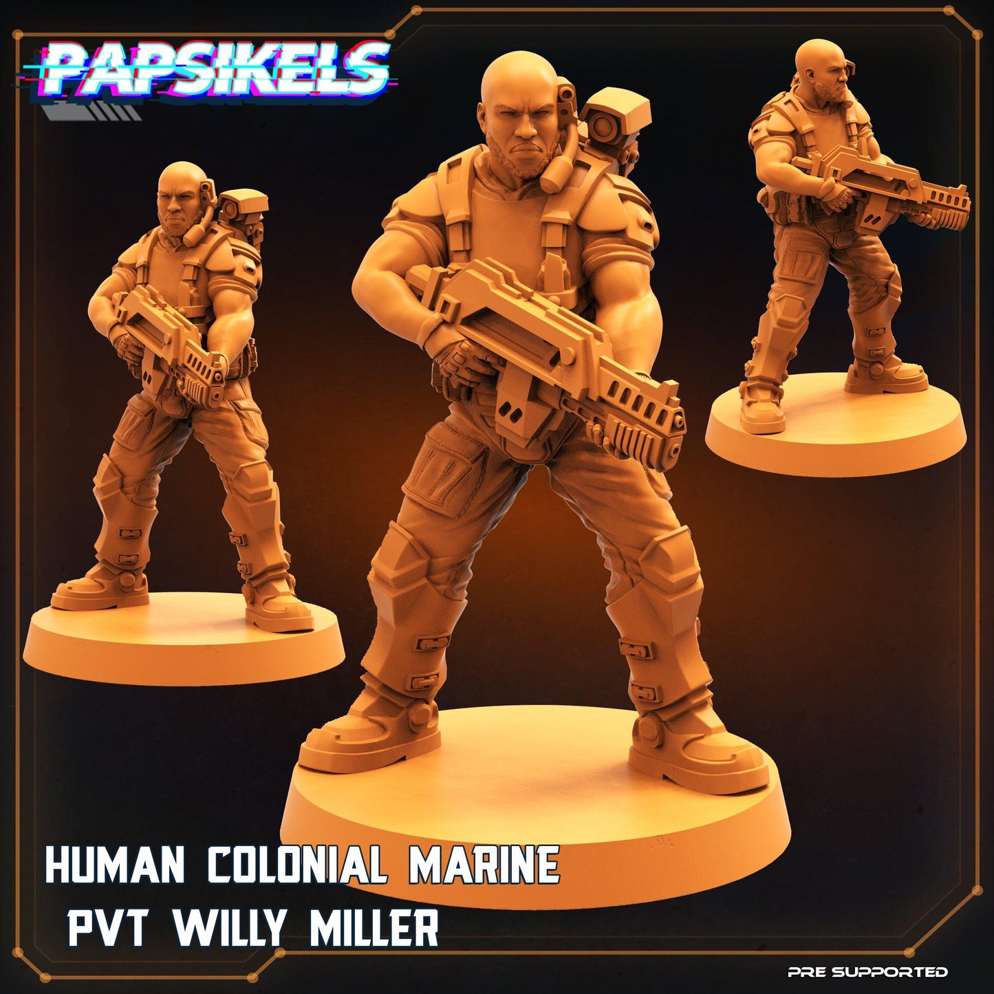 3D Printed Papsikels Cyberpunk Sci-Fi Human Colonial Set - 28mm 32mm - 3D Printing Boss