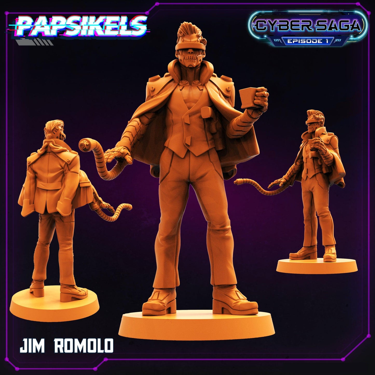 3D Printed Papsikels Cyberpunk Sci-Fi Jim Romolo Cyber Saga - 28mm 32mm - 3D Printing Boss