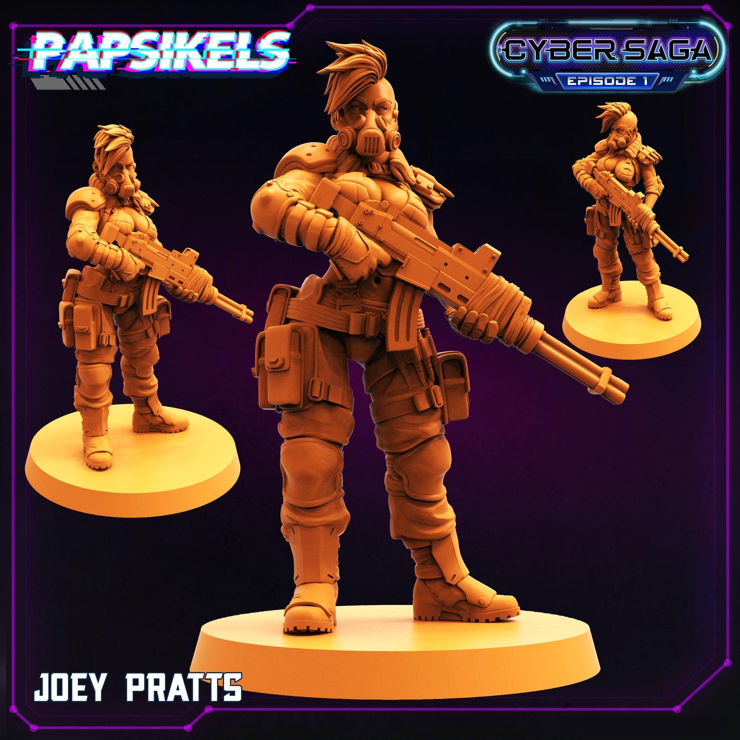 3D Printed Papsikels Cyberpunk Sci-Fi Joey Pratts Cyber Saga - 28mm 32mm - 3D Printing Boss