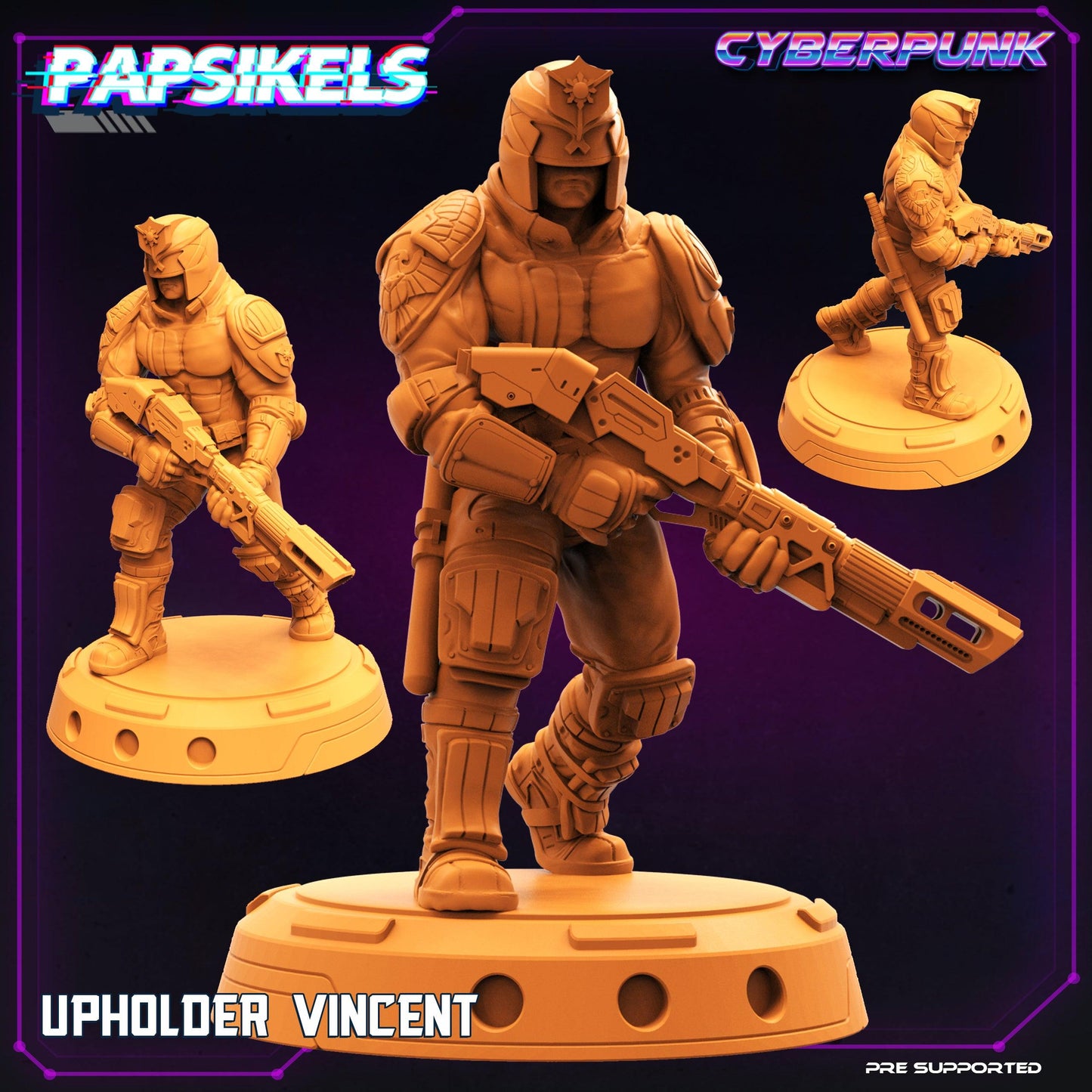 3D Printed Papsikels Cyberpunk Sci-Fi Law Upholders Set - 28mm 32mm - 3D Printing Boss
