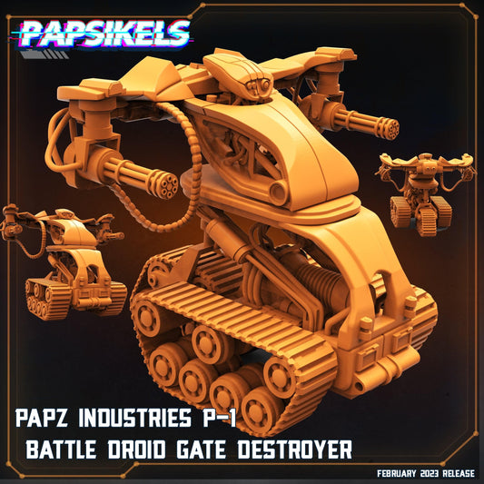 3D Printed Papsikels Cyberpunk Sci-Fi - Papz Industries P1 P2 Battle Droid Gate Destroyer - 28mm 32mm - 3D Printing Boss