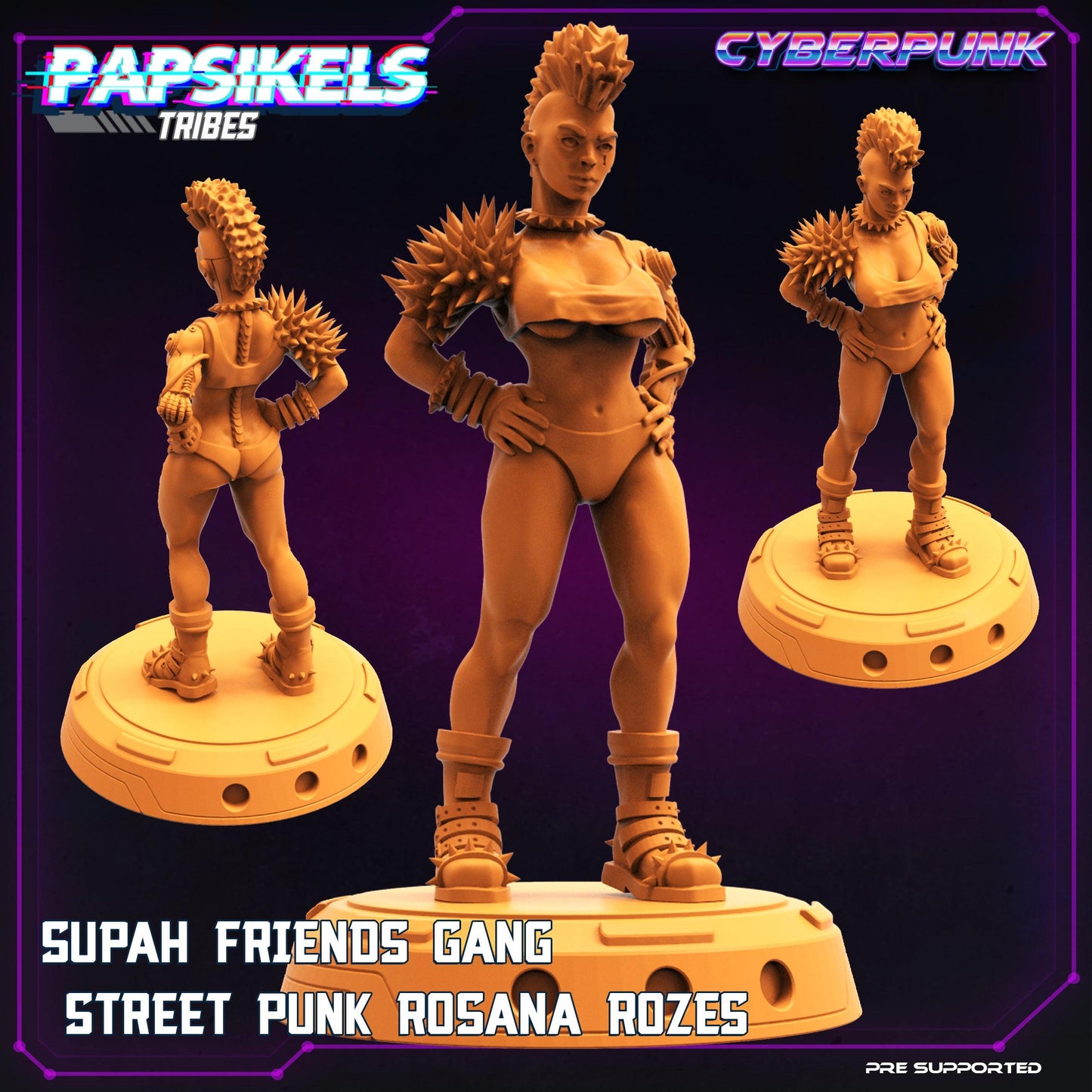 3D Printed Papsikels Cyberpunk Sci-Fi Patalim Gang Street Punk Rosana Rozes - 28mm 32mm - 3D Printing Boss