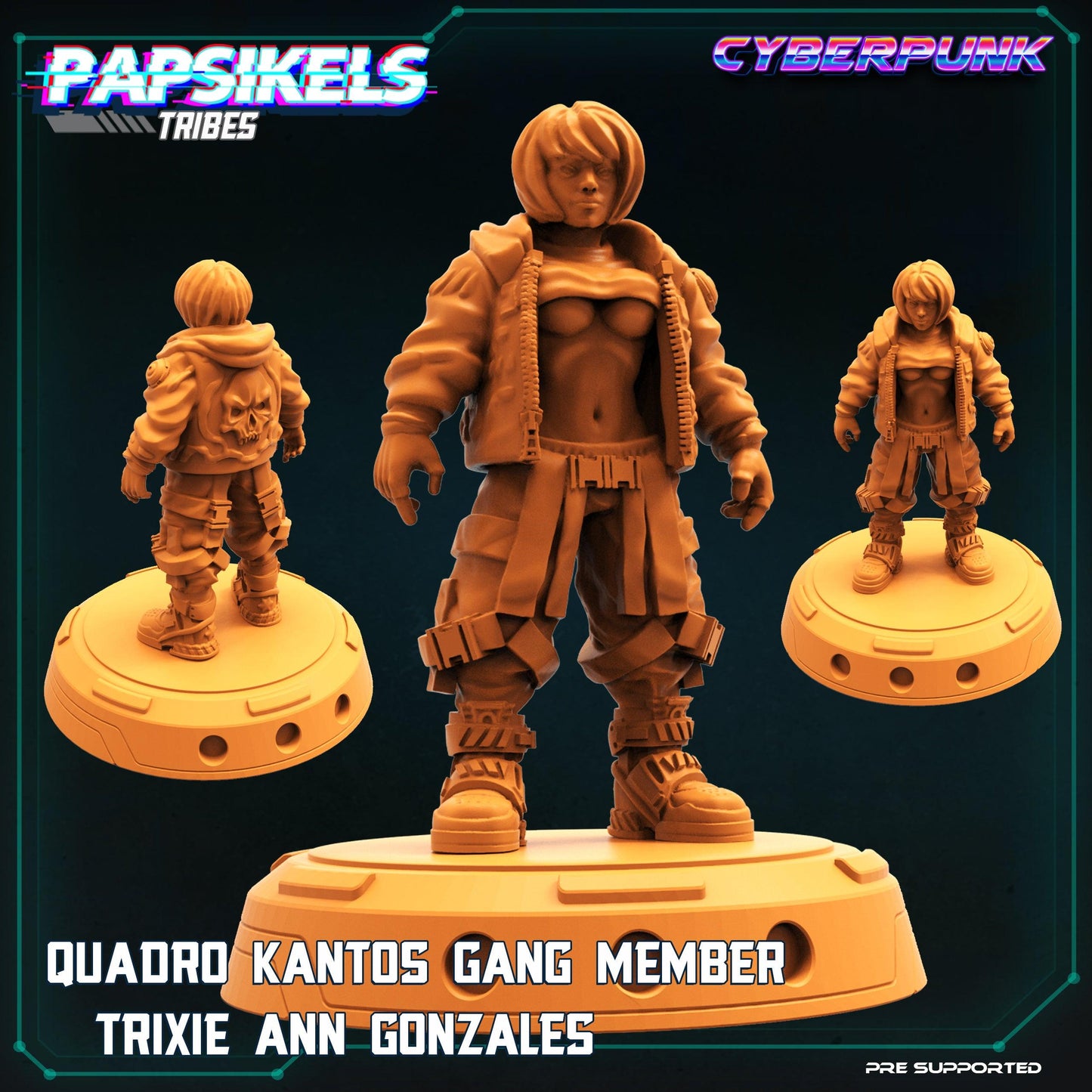 3D Printed Papsikels Cyberpunk Sci-Fi Quadro Kantos Gang Trixie Ann Gonazales - 28mm 32mm - 3D Printing Boss