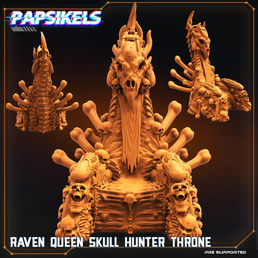 3D Printed Papsikels Cyberpunk Sci-Fi Raven Queen Hunter Skull Throne - 28mm 32mm - 3D Printing Boss