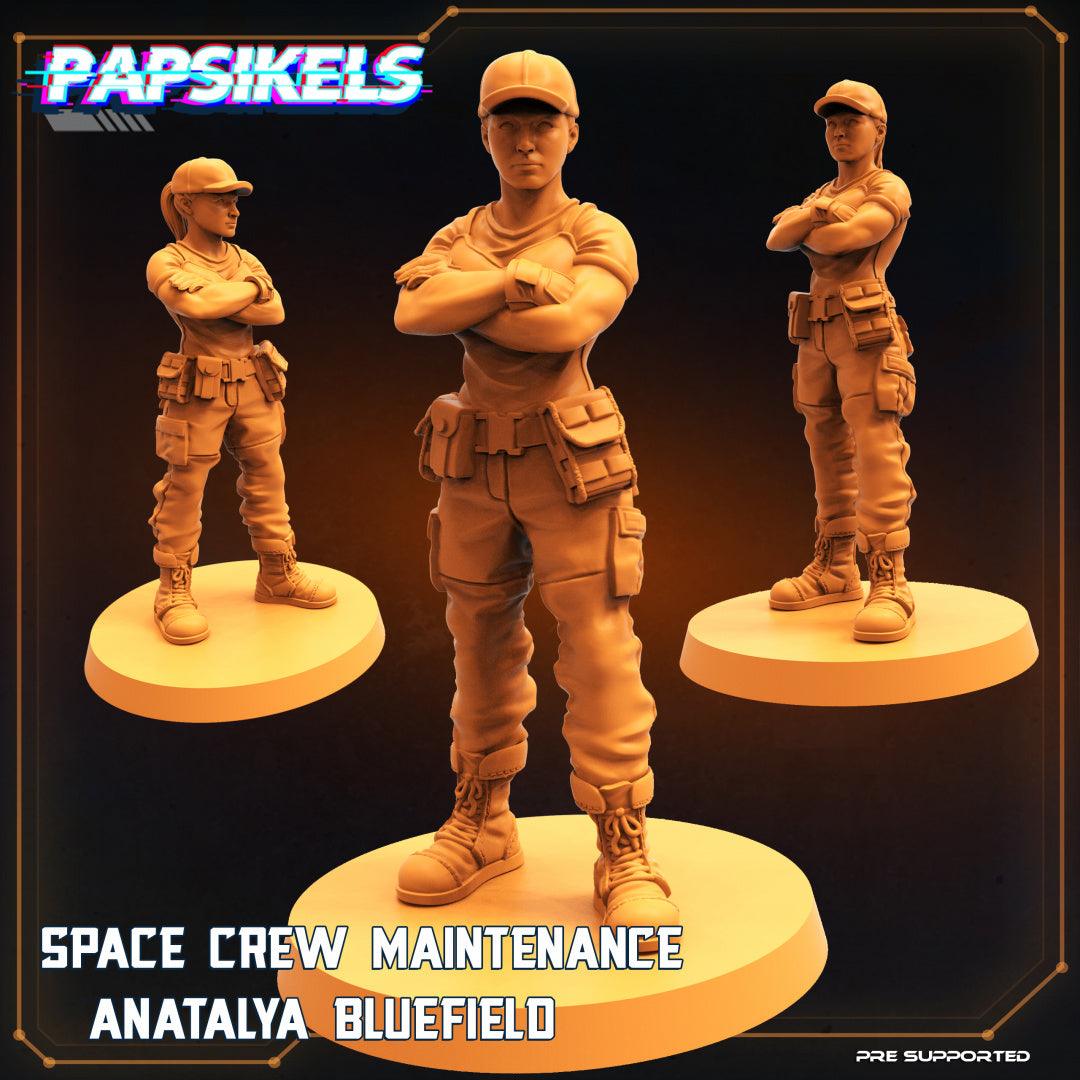 3D Printed Papsikels Cyberpunk Sci-Fi Space Crew Maintenance Anatalya Bluefield - 28mm 32mm - 3D Printing Boss