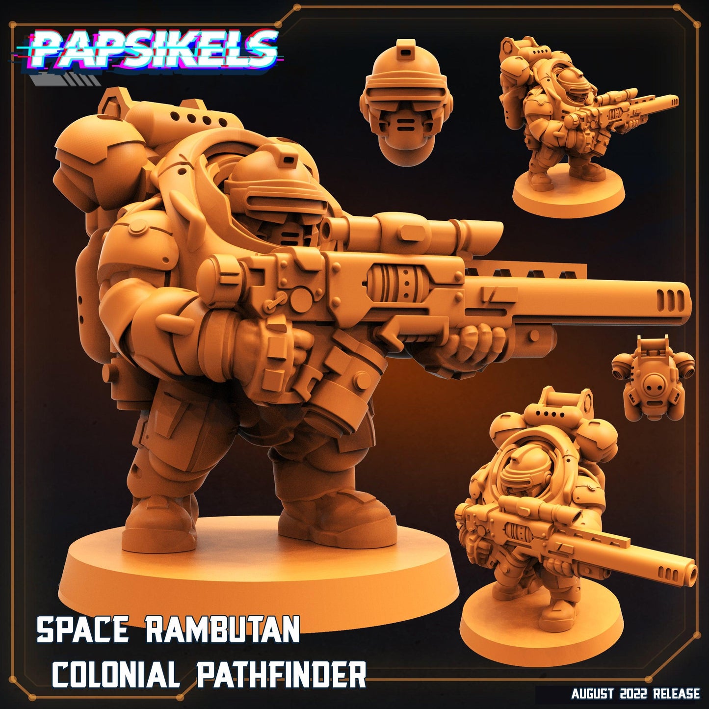 3D Printed Papsikels Cyberpunk Sci-Fi Space Rambutan Set - 28mm 32mm - 3D Printing Boss