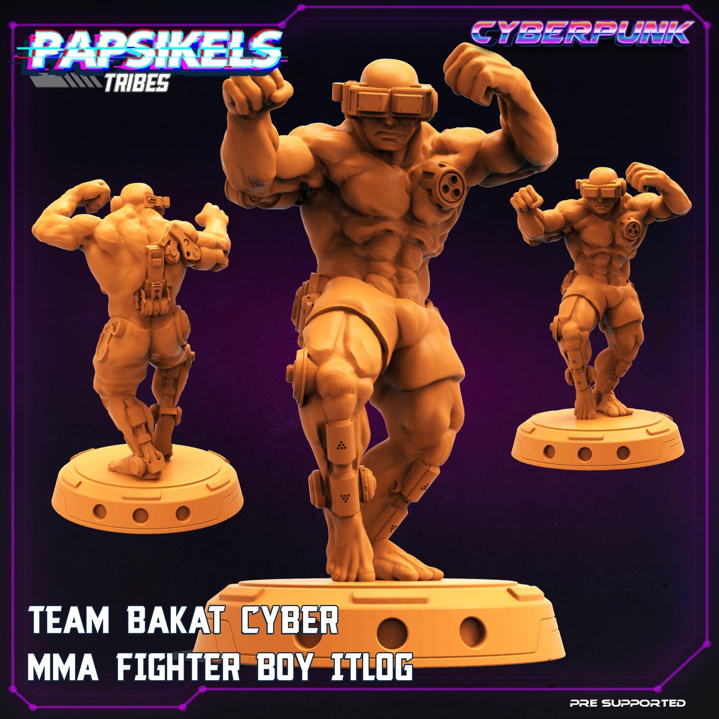 3D Printed Papsikels Cyberpunk Sci-Fi Team Bakat Cyber Mma Fighter Boy Itlog - 28mm 32mm - 3D Printing Boss
