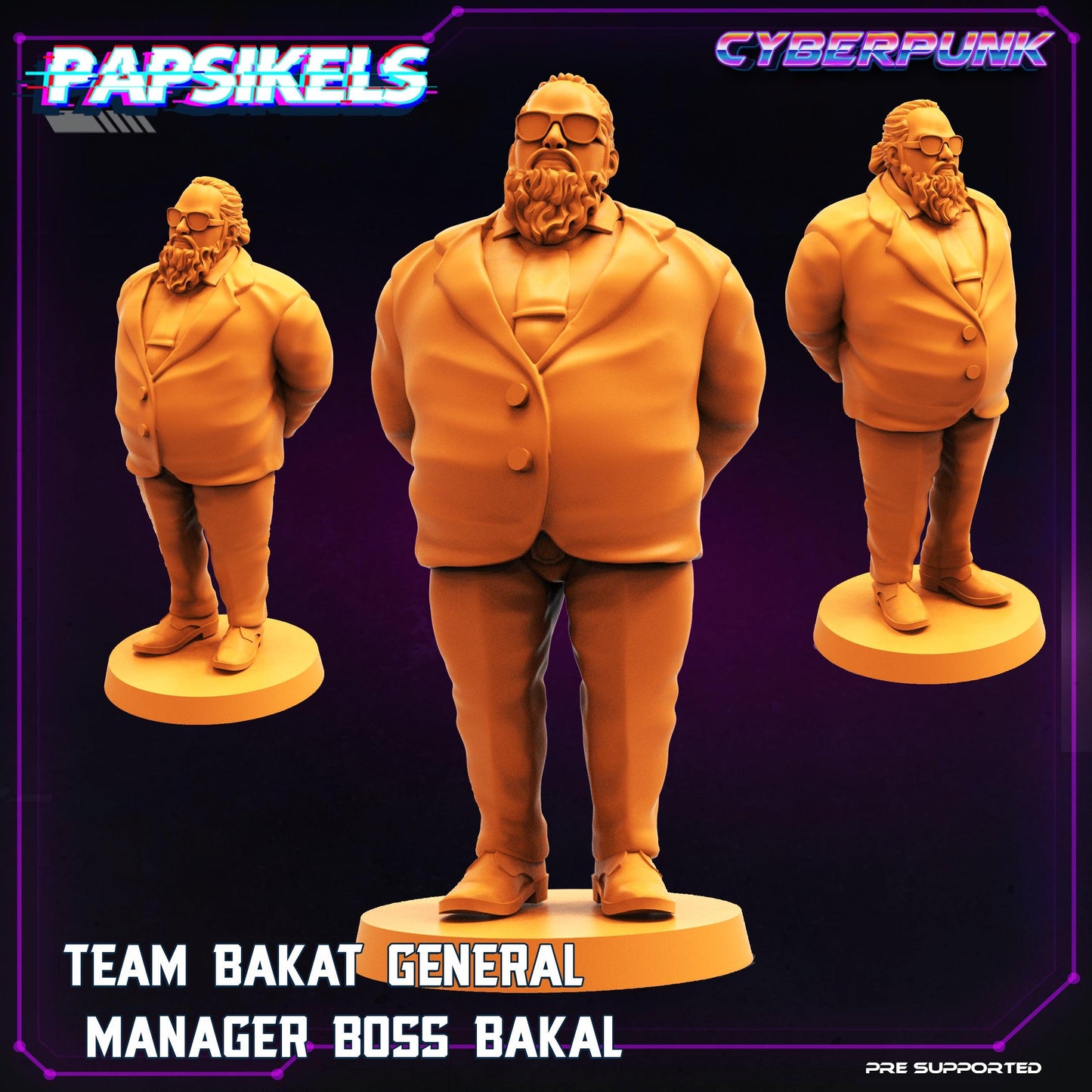 3D Printed Papsikels Cyberpunk Sci-Fi Team Bakat General Manager Boss Bigz - 28mm 32mm - 3D Printing Boss