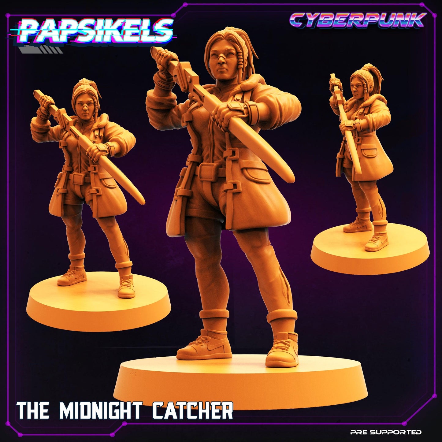 3D Printed Papsikels Cyberpunk Sci-Fi The Midnight Catcher - 28mm 32mm - 3D Printing Boss