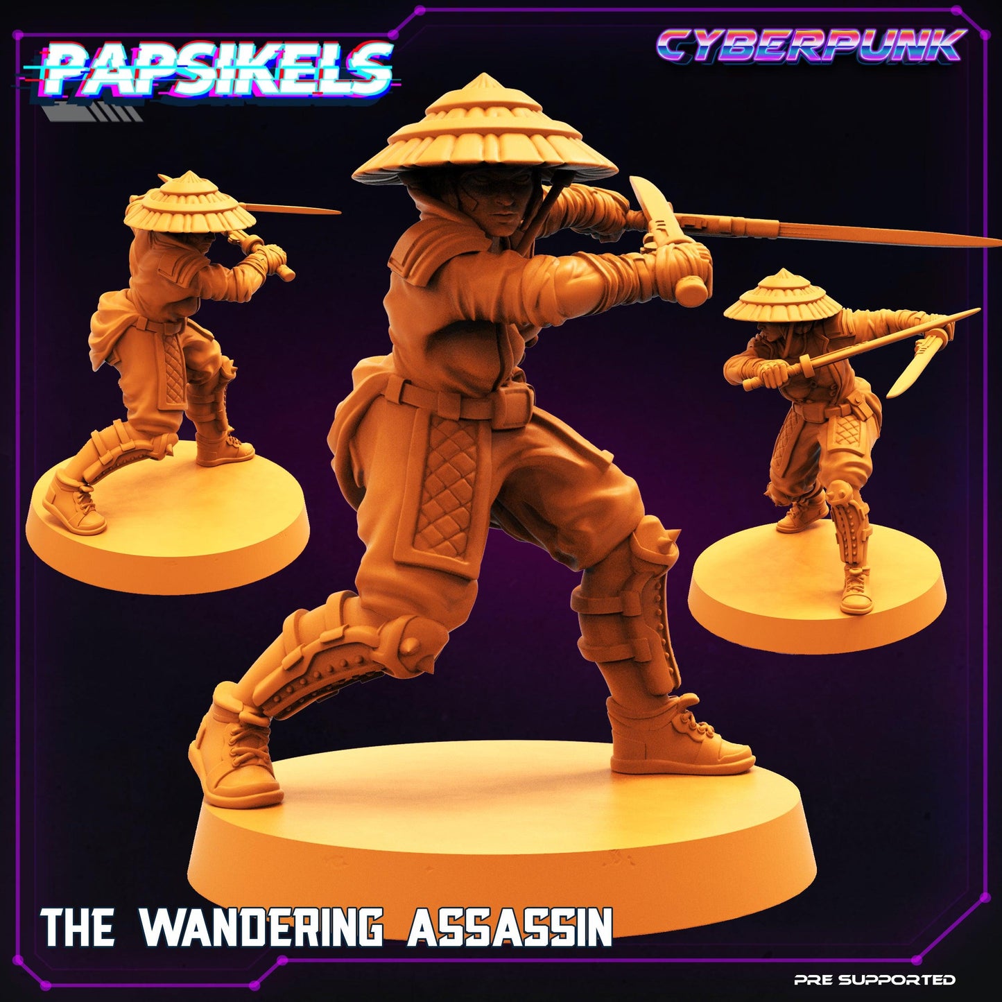 3D Printed Papsikels Cyberpunk Sci-Fi The Wandering Assassin - 28mm 32mm - 3D Printing Boss
