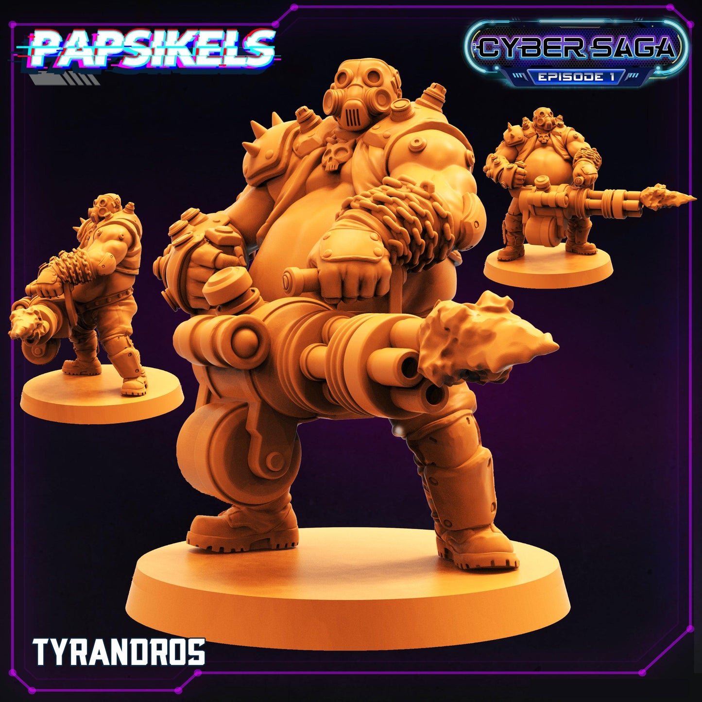 3D Printed Papsikels Cyberpunk Sci-Fi Tyrandros Cyber Saga - 28mm 32mm - 3D Printing Boss